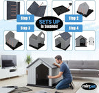 Dog House, Indoor or Outdoor Durable Plastic Waterproof Animal Shelter, Large - Comfortable Pet House for All Seasons