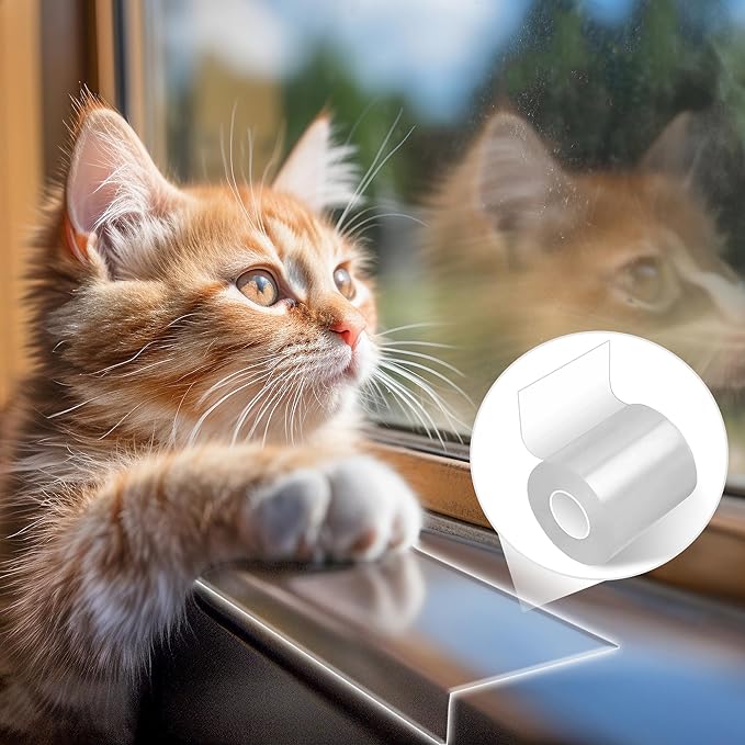 Door Protector from Dog Scratching, Window Sill Protector, Clear Sided Shield Protection Barrier Anti Cat, Dog Scratching, Slobbering, and Clawing Furniture, Glass, Car Door, Couch 4in x 32.8'