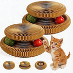 2-Pack Kitty Curls Cat Scratcher, Magic Organ Cat Toy with Catnip Ball for Indoor Cats – Foldable and Durable Honeycomb Design, Interactive Twisty Paws Cat Toy for Endless Play, Chase & Scratch