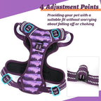 HEELE Dog Harness, No Pull Adjustable Padded Reflective Harness for Small Medium Large Dogs with Handle for Walking Training, Moon Night, L