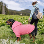 Dog Sweater,Dog Hoodies for Medium Dogs,Warm Fleece Sweatshirt with Hood & Pocket,Leash Hole,Cozy Cold Weather Pet Clothes Pet Sweater for Medium Dogs(Pink,M)