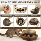 2PCS Cat Toys Magic Organ Cat Scratcher,Foldable Reversible Accordion Kitty Toy with Ball Bell for Indoor Cat Toy Exercise Anxiety Relief