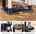 Tall Cat Tree,63 Inch Cat Tower for Indoor Adult Cats,Large Cat Stand with Scratching Post,2 Baskets,Plush Perch,Dark Gray