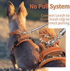 HEELE Dog Harness, No Pull Adjustable Padded Reflective Harness for Small Medium Large Dogs with Handle for Walking Training, Flower-Orange,S