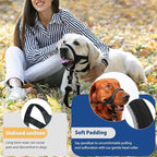BARKLESS Head Collar for Dogs, No Pull Head Halter for Large Medium Small Dogs, Dog Halter Stops Heavy Pulling, Muzzle Leash with Padded Safety Strap for Walking Training(Black, L)