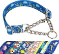 Choke Collar for Dogs - Cartoon Dog Adjustable Training Slip Collar with Chain, Anti Pull Design for Medium & Large Dogs(Medium)