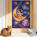 Nuxovilar Cat Scratching Mat 15.3x23.6 Inches Polyester Synthetic Fiber, Astronaut Kittens on Moon Print, wall cat Scratcher, Scratch pad, Home Decor, Kids Room, Play Area (2pcs)