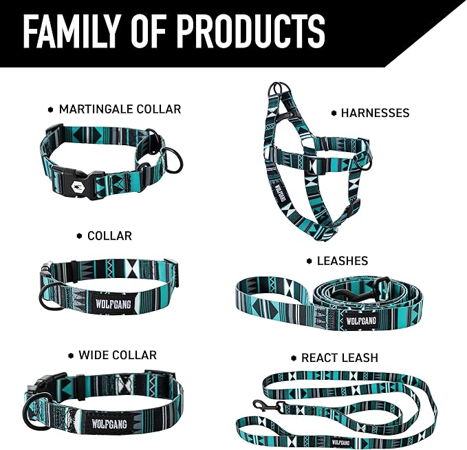 Wolfgang Heavy Duty Dog Leash, Pull-Tested for Walking & Training, WesternSky Print, Large