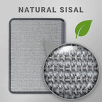 NAZVA Cat Scratcher Mat - 16”x12” (Pack of 2) - Natural Sisal Fabric Scratching Pad Velcro Furniture Carpets Sofas Couch Protector Rug - Grey