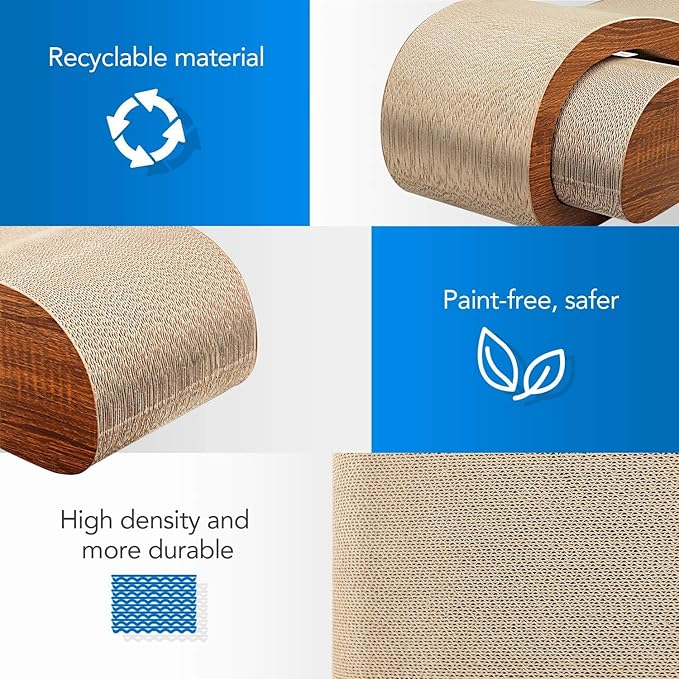 Simple Delxue Cat Scratcher, 2 in 1 Cat Scratching Board, Cat Cardboard, Scratch Lounger, Large, 27.56 x9.45 x8.86 inch