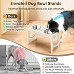 XIAZ Elevated Dog Bowls Large Breed Raised Dogs Bowl Stand Large/Medium Sized Dog Stainless Steel Food Water Bowl Stands 5 Heights Adjustable 9/11/12/14in Pet Feeder Dish Station