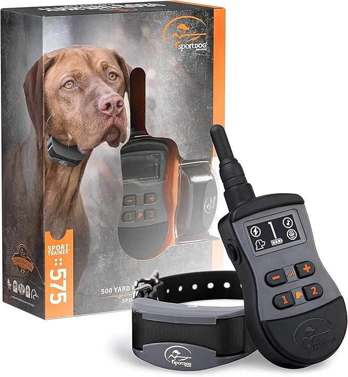 SportDOG Brand SportTrainer 575 Remote Trainer - Bright, Easy to Read OLED Screen - 500 Yard Range - Waterproof, Rechargeable Dog Training Collar with Tone, Vibration, and Static, Black