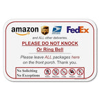 Leave Package Sign - Do Not Knock or Ring Bell (Do Not Knock or Ring Bell)
