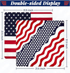GOLD HONEY 2PCS American Flag Dog Bandanas Reversible in Box, Patriotic Dog Scarves for Large Dogs, 4th of July Memorial Day Pet Scarf, USA Flag Bandana Pet Accessories