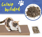 PrimePets 3-Pack Cat Scratcher Cardboard with Box, 17.3" Large Reversible Cat Scratching Pads for Indoor Cats, Heavy Duty Corrugated Cat Scratches Board, Furniture Protector for Large Cats & Kittens