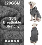 BEAUTYZOO Small Dog Hoodie Sweater with Pockets, Dog Clothes for Small Medium Dogs Boy Girl, Waffle-Like Laminated Cotton Pet Coats with Hat and Leash Hole, Dark Grey M