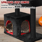 47.2" Heavy Duty Gothic Cat Tree Large Cat Tower Cat Tree for Indoor Cats Spacious Cat Condo Coffin for Large Cats Scratching Posts Hanging Ball Pet Activities Platform Cat Furniture