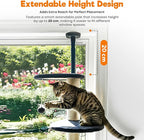 Window Cat Tree & Small Cat Tower (89.5-105.5cm) – Adjustable Cat Window Perch & Shelf for Indoor Cats – Sturdy Window Sill Extender Seat for Large Cats