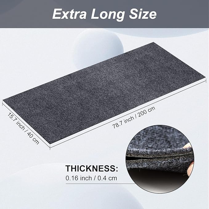 Cat Scratch Furniture Protector 78.7"X15.7", Scratching Mat for Counch, Sofa, Wall, Tower, Self-Adhesive DIY Anti Scratch Edge Sticky Pet Pads, Trimmable Carpet Replacement - Dark Grey