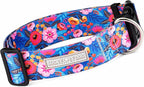 Lucky Love Dog Wide Dog Collar - Adjustable, Durable, Soft Webbing, & Comfortable 1.5 inch Wide Collar for Dogs Male and Female with Strong Buckle - Zuzu, Large