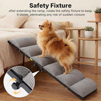 Veehoo Dog Ramp for Bed Couch Height Adjustable from 17" to 23", Foldable Stairs for Dogs to Get on Bed 17" Extra Wide, Portable Pet Doggie Steps Indoor with Non Slip Pad, Support up to 150 lbs