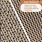 Fluffydream Cat Scratcher with Cat Toys Ball Track, Build-in Ball, L-Shaped Scratcher, Cardboard Lounge Bed, Stable and Durable, Furniture Protector, Reversible
