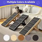 2026 Upgraded Dog Ramp for Couch, Foldable Small Dog Ramp for Sofa, 4 Adjustable Height from 13'' to 21", Portable Stable Pet Step with Non-Slip Pad, Pet Ramps Use for Couch Stairs, Walnut