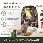 Vertical Cat Scratcher - Removable Wall Mounted Cat Scratcher and Art Decal – Wall Scratch Pad for Cats with Sisal Cat Scratcher – Large Protective Wall Scratchers for Indoor Cats