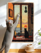 3-in-1 Sisal Cat Scratcher Mat 23.6x15.7 – Durable Scratch Rug for Floor & Wall with Sticker Tape, Protects Couch, Carpet & Furniture, Anti-Slip, Pet-Safe for Indoor/Outdoor Cats, Golden Afterglow