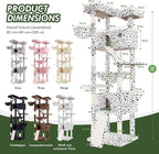 MUTICOR 81 inches Multi-Level Tall Cat Tree Tower for Indoor Kitties/Large Climbing Tree House for Big Feline/Condo/Sisal Scratching Posts/Plush Perches Platforms/Basket Hammock/White & Black Spot