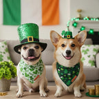 ADOGGYGO St Patricks Day Dog Bandana, Green Shamrock Pet Scarf, Premium Fabric, St Patrick Bandanas for Small Dogs (Small)