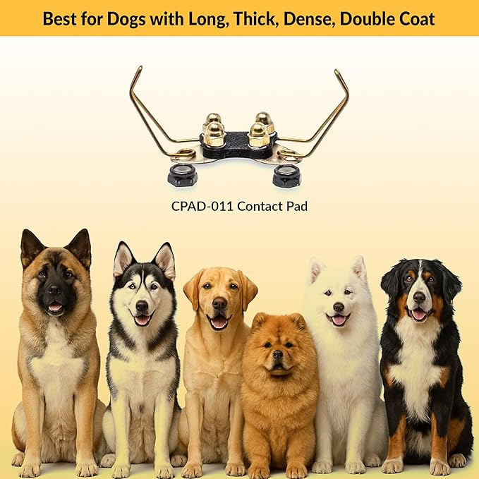 Educator CPAD-011 Winged Brass Contact Pads for Dog Training Collar Receivers – Fits RX-090, RX-120 & RX-1000 – For Long or Thick Coat Dogs – Not Compatible with RX-070 or ME-300