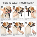 Weesiber No-Pull Dog Head Halter - Adjustable Dog Muzzle Leash, Padded Head Collar for Dogs to Prevent Heavy Pulling On The Leash(Black,M)