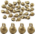 AUEAR, 30 Pack Antique Gold Bells Tibetan Brass Vintage Indian Charms Pendants for Pet Bell Dog Collar Crafting Home Door Decor