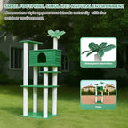 66 Inches Tall Outdoor Weatherproof Cat Tree Tower, Multi-Level, Large Cat Condo with PVC Board and Cat Scratching Posts, for Outside and Indoor