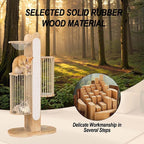 Modern Cat Tree Tower for Indoor Cats, 67" Tall Solid Wooden Cat Tower with Scratching Posts, 6 Level Natural Luxury Cat House, Washable Cushions Cat Furniture for Large Multi-Cat Households White