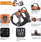 No Pull Dog Harness Adjustable Reflective Oxford Easy Control Medium Large Dog Harness with A Free Heavy Duty 5ft Dog Leash