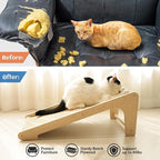 PETKARAY Cat Scratcher, Sisal Scratching Ramp, L Shape Scratch Pad for Indoor Cats, Wall Furniture Protector with Catnip (Large Size)