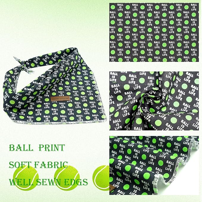 Elegant little tail Dog Bandana, Summer Cotton Dog Bandana Ball Adjustable Dog Scarf Handkerchief Boy Dog Bibs Scarf for Square Dog Kerchief for Small Large Dogs