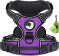 Joytale No Pull Dog Harness for Extra Large Dogs, Reflective Pet Vest with Front Clip, Adjustable Soft Padded Harnesses with Easy Control Handle for Training and Walking, Purple, XL