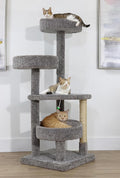 New Cat Condos Solid Wood Sturdy Cat Tower with Beds