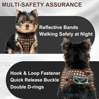 AIITLE Easy Walk Dog Vest Harness and Leash Set, Pet Supply No Pull, Breathable Mesh, Reflective Stripes, Adjustable Escape Proof Pet Outdoor Harnesses for Medium Dogs Chocolate L