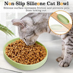 BNOSDM Silicone Dog Food Plate Shallow Dogs Bowl Flat Cat Dish 2 Pack Small Puppy Plates for Small Dog and Cats Whisker Fatigue Pet Feeding Bowls for Dry and Wet Food