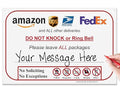 Please Do Not Knock or Ring Doorbell - Leave Package Sign Blank (Hang Sign), Write Your Own Delivery Message, 6" x 9" No Rust PVC Will Not Scratch, Easy to Mount with Holes Made in USA by SPRYZZLE