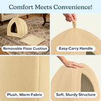 PETMAKER Indoor Cat House with Removable Foam Cushion for Cats, Kittens, Small Dogs & Small Pets, Plush Pet Bed Crate Tent Hideaway with Cozy Soft Interior, Small Animal Sleep & Rest Space
