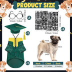 5 Pcs Dog Graduation Costume Set Include 2026 Pet Graduation Gown with Stole Puppy Grad Cap Lensless Glasses DIY Letter Stickers for Dogs Cats Holiday Costume Accessory(Green Yellow,M)