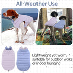 Lelepet Reversible Dog Coat Waterproof Dog Jacket Windproof Puffer Vest for Winter Warm Lightweight Coats for Large Dogs Adjustbale Hook & Loop Pet Apparel with Leash Hole, Pitbull, Purple, XL