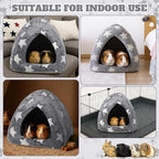 Guinea Pig Hideout Bed Self Warming Pet Mat Cozy Chinchilla Rabbit House Cave Accessories for Bunny Small Animal Hideout Bed with Star Pattern Hedgehog Ferret Soft Guinea Pig House