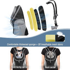 WOYYHO Pet Dog Carrier Backpack with Storage Pockets Small Dog Front Backpack Adjustable Straps Dog Backpack Breathable Dog Front Carrier with Safety Belt for Travel Hiking Cycling Outdoor Use
