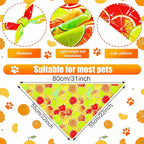 Eccliy 30 Pack Spring Dog Bandanas Bulk Summer Fruit Pet Bandanas Soft Triangle Dog Scarfs Polyester Bandana Pet Costume Cute Scarf Bibs with Flowers Patterns for Medium Large
